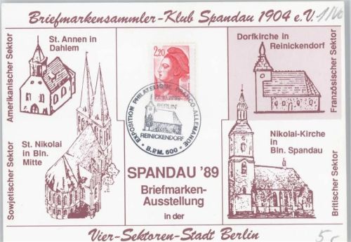 Berlin Mitte Briefmarkensammler-Klub Briefmarken-Ausstellung Amerikanischer Sektor Sowjetischer Sektor Britischer Sektor Französischer Sektor