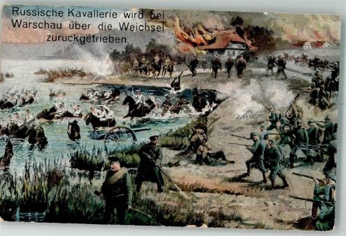 1916 Russ. Kavallerie wird bei Warschau zurückgetrieben WK I