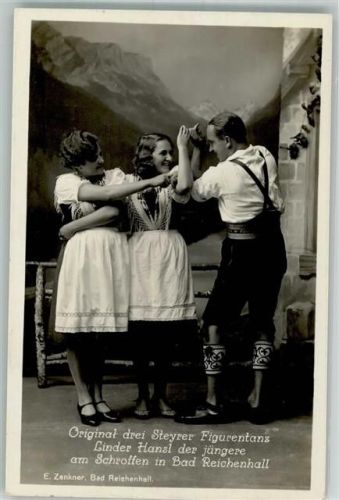 Bad Reichenhall 1932 Original drei Steyrer Figurentanz Trachten