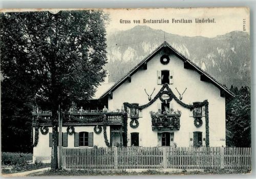 Linderhof 1908 Gasthaus Forsthaus Linderhof Geweihe