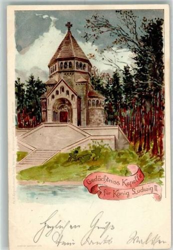 Berg 1898 Adelskorrespondenz Gedächtniskapelle für König Ludwig II Künstlerkarte