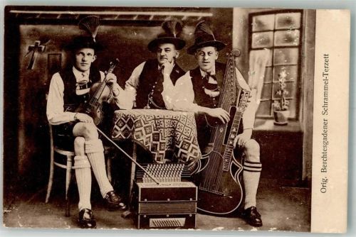 Berchtesgaden 1928 Original Berchtesgadener Schrammel-Terzett Tracht Geige Gitarre
