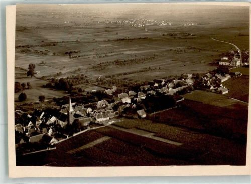 Forst Fliegeraufnahme des Ortes mit St. Margareta Kirche Original aufmontierte Verlagsmusterkarte