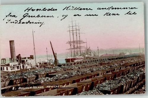 Newcastle 1909 Hafen Erz- Kohleverladung Eisenbahn