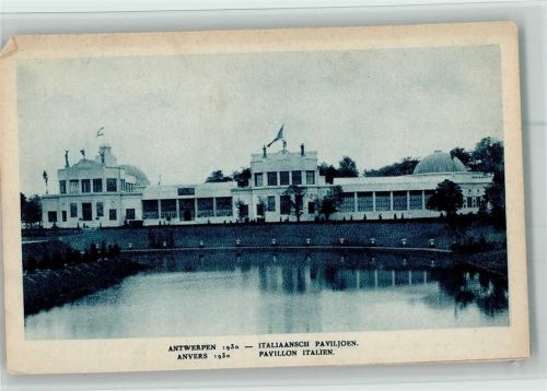 Pavillon Italien 1930, offiz. AK Eckknick