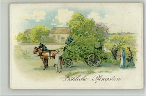 Serie 1932 - Maibäume werden verladen - Litho 1913 AK