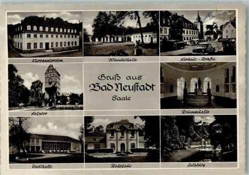 Bad Neustadt Kursanatorium Wandelhalle Kurhaus-Straße Hohntor Brunnenhalle Stadthalle Badehaus Salzburg Mehrfachaufnahme