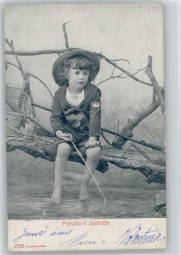 Kind beim Angeln - 1903 AK