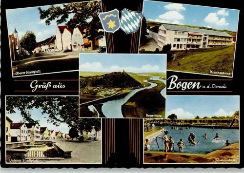 Bogen Oberer Stadtplatz Unterer Stadtplatz Bogenberg Krankenhaus Schwimmbad Mehrfachaufnahme Wappen