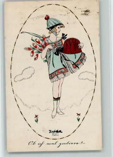 1919 sign Kurt - Mädchen mit Kuchen - NPG Serie 1012-5
