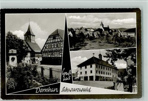 Dornhan Gesamtansicht Ortsansichten Fachwerkhaus Kirche Rathaus 3-Bildaufnahme
