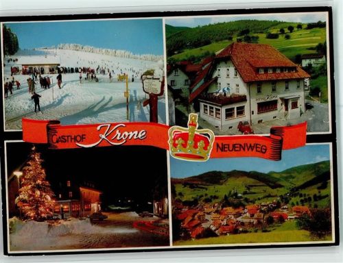 Neuenweg Gasthof Krone Ortsansicht Winteraufnahme 4-Bildaufnahme