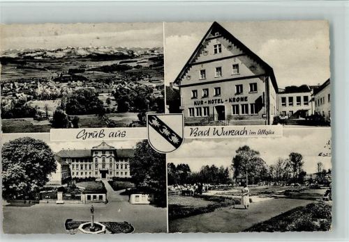 Bad Wurzach Gesamtansicht Kur-Hotel Krone Ortsansichten Anlage Wappen 4-Bidlaufnahme