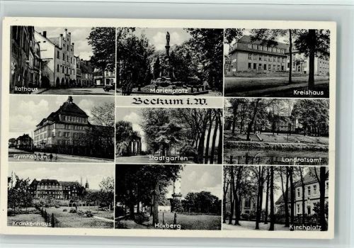 Beckum Rathaus Marienplatz Kreishaus Gymnasium Stadtgarten Landratsamt Krankenhaus Höxberg Kirchplatz Mehrfachaufnahme