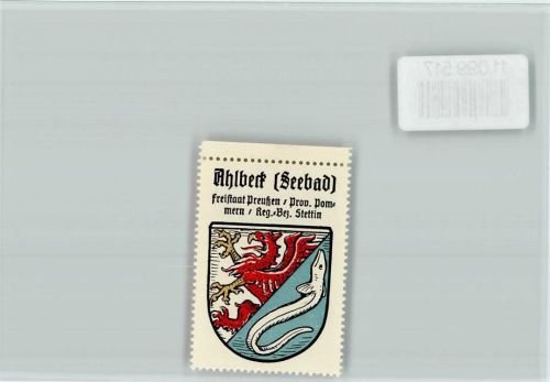 Seebad Ahlbeck Vignette Wappen Kaffee Hag ca 1920-1940