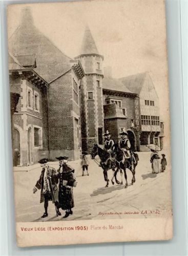 Offiz. Exposition 1905 und Wappen - Vieux Liege Place de Marche