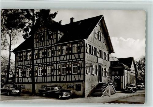 Lützelbach Gasthaus Pension Zur Neunkirchner Höh Fachwerkhaus Autos VW-Käfer