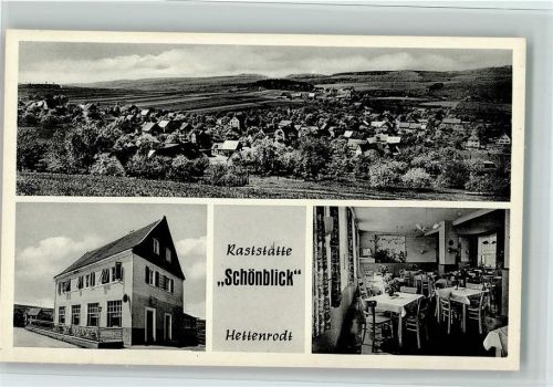 Hettenrodt Gesamtansicht Raststätte Schönblick Innenaufnahme Gastraum 3-Bildaufnahme