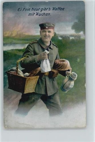 1915 Propaganda - Ei fein heut gibts Kaffee und Kuchen