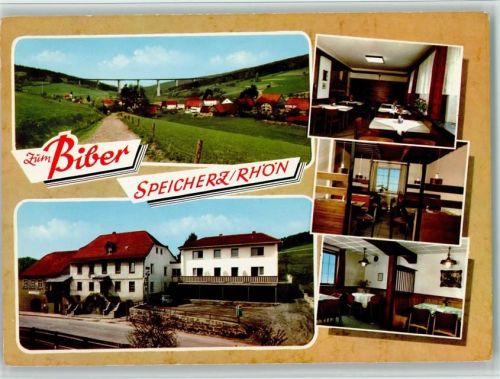 97786 W8781 Speicherz - Gasthof Zum Biber Innenaufnahmen Gastraum Ortsansicht Mehrfachaufnahme