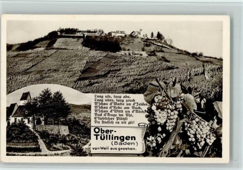 Tüllingen Ortsansicht von Weil aus gesehen Weinberge Trauben 2-Bildaufnahme