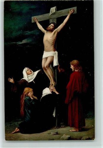 29670 Gemälde von Munkacsy - Christus am Kreuze mit den Seinen, christliches