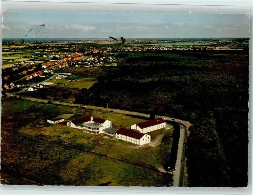 Sahlenburg Luftaufnahme Haus Stella Maris Wernerwald mit Blick auf den Elbschiffahrtsweg