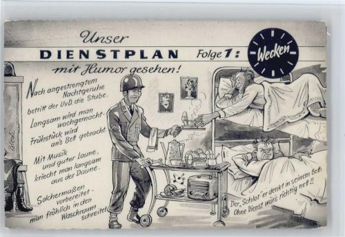 Dienstplan Folge ! "Wecken" Humor - sign Block