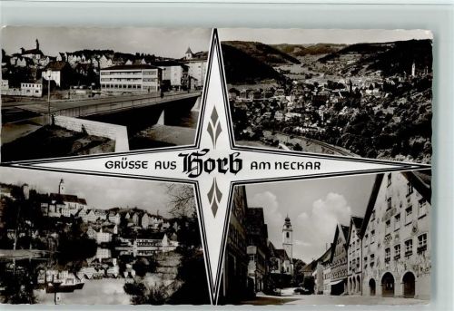 Horb Gesamtansicht Brücke Ortsansichten 4-Bildaufnahme