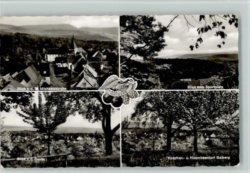 69251 W6901 Gaiberg , Baden - Blick von der Michaelskirche Blick vom Sportplatz Blick von der Reute Kirschen- und Himbeerdorf 4-Bildaufnahme
