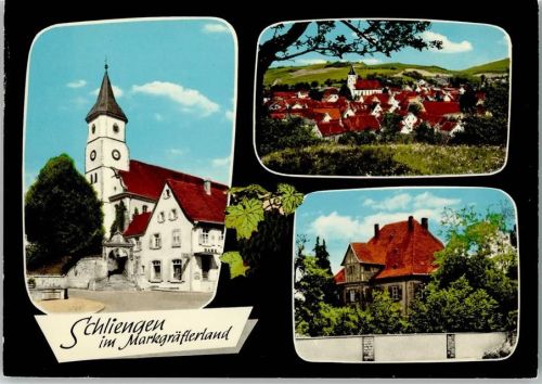 Schliengen Kirche Gesamtansicht Ortsansicht 3-Bildaufnahme