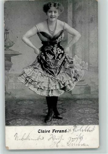 1907 Claire Ferand mit schwarzen Strümpfen - Tanzmädchen