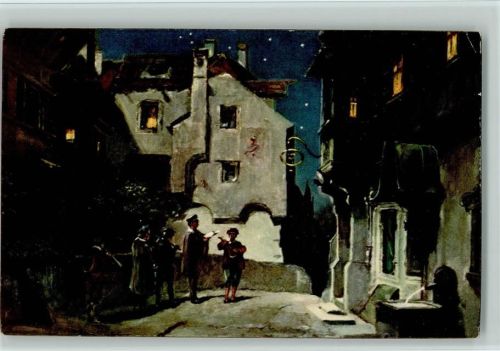 47008 Gemälde von Spitzweg, Serenade vor einem Fenster
