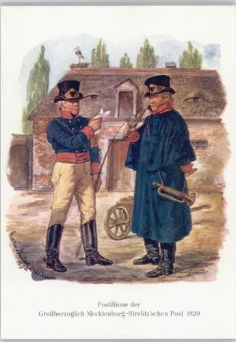 DBP I/9 - Postillione der Mecklenburg-Strelitz Post - Posthorn -