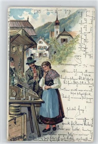 Serie "Lied der Liebe" Trachten - Schmuckverkäufer - Berufe - Litho 1901 AK