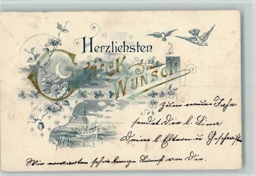 1899 Herzlichen Glückwunsch AK