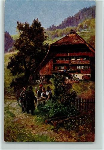Schwarzwaldhaus 1920 AK Klönen am Gartenzaun