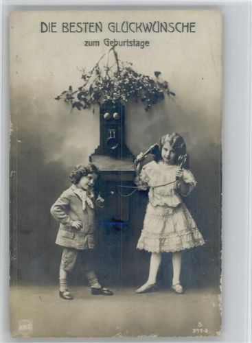 Geburtstag - Foto AK - Kinder