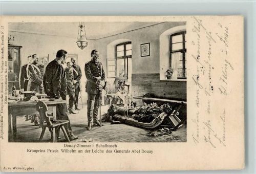 1905 Douay Zimmer i. Schafbusch - Kronprinz Friedrich Wilehlm an der Leiche des Generals Abel Douay
