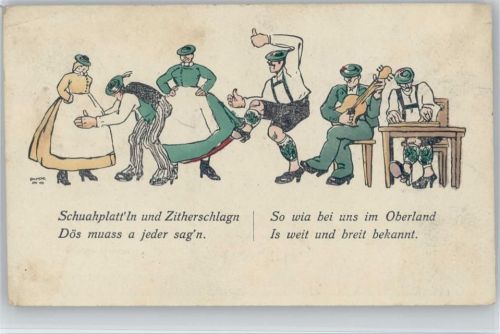 1925 Schuhplattler - Wandzeichnung im Tegernseer Braustüberl