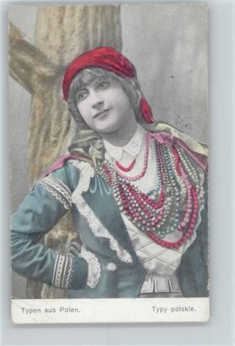 1917 Typen aus Polen, Frau mit vielen Perlenketten