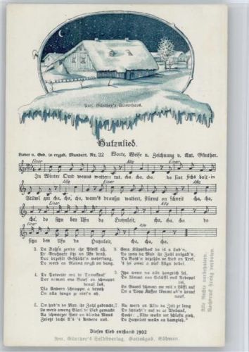 erzgeb. Mundart Nr. 22 - Butzenlied - Anton Günthers Elternhaus Litho -