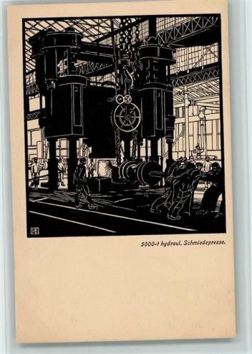 Essen Schmiedepresse - Technik - Historisches aus den Krupp Betrieben 1812-1912 AK Berufe