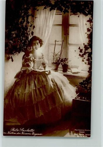 Rita Sachetto im kostüm der Kaiserin Eugenie - Tänzerin Foto Verlag Leiser Nr. 1536 AK