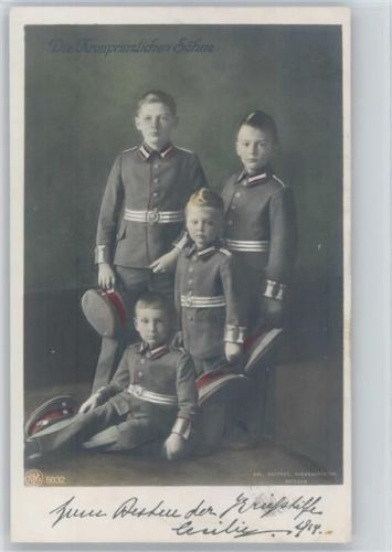 Die Kronprinzen Söhne Kinder in Uniform- Nr. 5032 NPG Spenden AK Kriegshilfe der Frau Kronprinzessin Foto AK