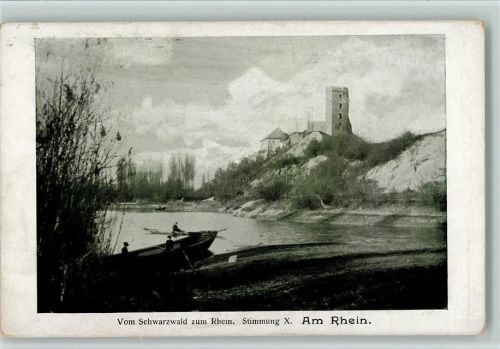 Ruderboot am Rhein ca 1900 AK