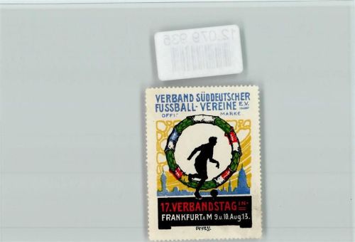 Frankfurt Vignette - Verband Südd. Fußball Vereine Wappen, 1. Verbandstag 1913 - Siegeskranz Ereignis