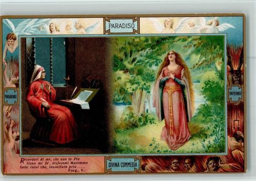 Serie Nr. 598 Verlag E. Sborgi - Visione di Pia de Tolomei AK Christliches