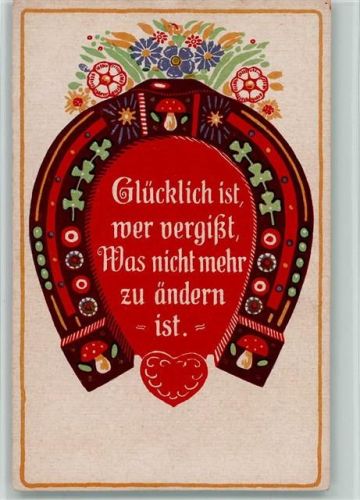 als Hufeisen mit Spruch - Serie 8 Nr. 11 - AK
