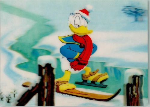 Walt Disney 3D-Karten PK 345 Donald fährt Ski